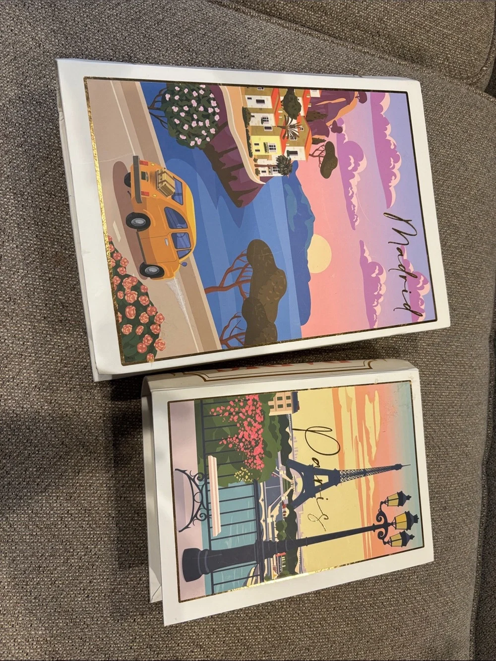 Sunset Coastal Art Print keep sake boxes  - Purple & Pink Landscape
